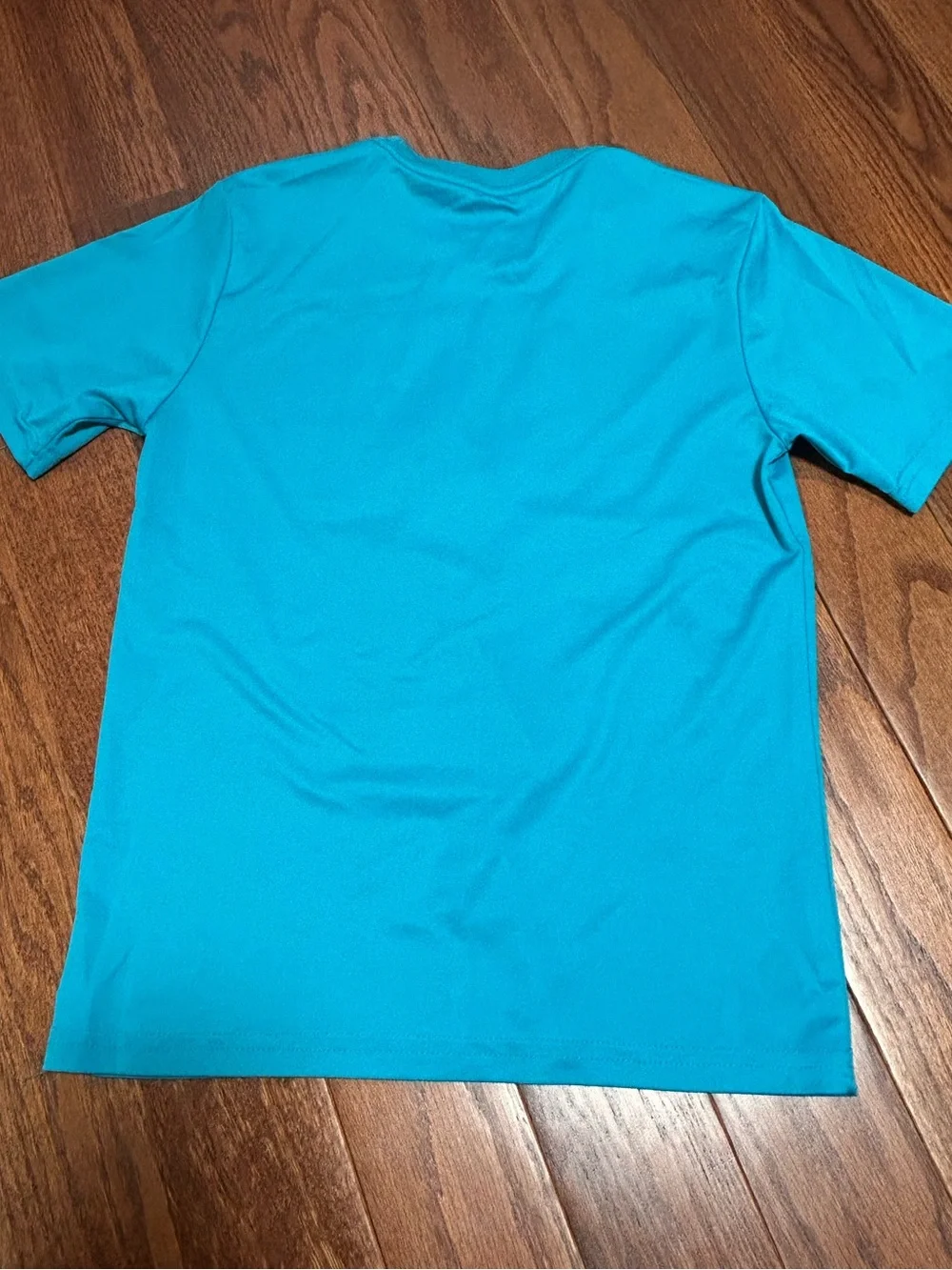 STARTER Teal Graphic Tee with Neon Yellow Trim size L(10/12)